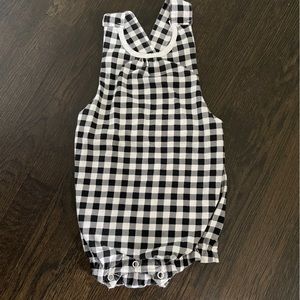 H&M Black and White Gingham Romper 12-18M